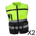 thumbnail image 1 of manga corta,Chaleco reflectante de seguridad de malla de alta visibilidad,Chaleco de construcción reflectante con bolsillos y cremallera.,Ropa de trabajo transpirable con múltiples bolsillos, 1 of 10
