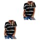thumbnail image 2 of Guardurnaity Camiseta a rayas de algodón para mujer, blusa transpirable informal con cuello redondo, ropa de diario, Top de verano para la escuela, ropa Type6 NO6 Guardurnaity CBP233905, 2 of 6