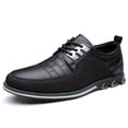 thumbnail image 3 of Men's Plaid Derby Shoes, Non-Slip Dress Shoes for Wedding Business Wear-resistant, 3 of 9