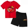 thumbnail image 3 of Ropa de verano de algodón con dibujos animados para niños, camiseta de Pixar Car Lightning Mcqueen, camiseta para niños de 3 a 14 años, conjunto de camiseta y pantalones cortos, 3 of 5