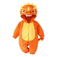 thumbnail image 2 of KPOPLK Dino Infant Romper Hooded Outfit Unisex Halloween Bodysuit Long Sleeve Zipper Jumpsuit Bodysuit for 3 6 9 Months(Orange,1-3 Months), 2 of 8