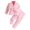 Pink, variant on lnmuld Girls Solid Color Mesh Sleeve Blazer Set, formal 2-Piece Outfit Color:Pink,Size:3-4 Years