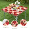 thumbnail image 4 of Strawberry Plants Fruit Flower Pink Pattern Square Fitted Tablecloth with Elastic Edge,Square Table Cover,Washable Elastic Table Cover for Home Kitchen Party Decor 34"x34", 4 of 6