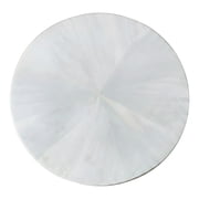 Trevo Round Side Table with Scallop Base, 14W, Whitewash