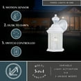 thumbnail image 2 of Auburn Aluminum 6.25-in. W 1 Light White Motion Sensor Dusk to Dawn Outdoor Wall Lantern Clear Glass, 2 of 10