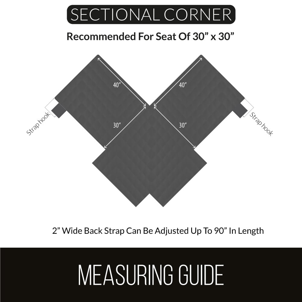 Sofa Shield Sectional Slip Cover, Large Cushion Protector for 30x30" Seat, Light Gray Charcoal