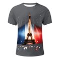 thumbnail image 3 of French Graphic Print Short Sleeve T Shirt Casual Summer Top, 3 of 3
