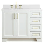 ARIEL TAYLOR 43 IN. LEFT OFFSET SINGLE OVAL SINK VANITY IN WHITE