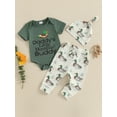 thumbnail image 3 of aturustex Toddler Boys 3pcs Casual Pants Outfits 0 3M 6M 12M 18M Infant Baby Short Sleeve Romper Crew Neck Bodysuits Letter Print Jumpsuits with Duck l Daily Summer Clothes for Holiday Party, 3 of 8