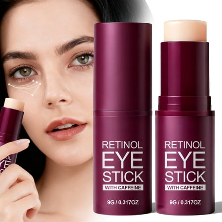 PiGOGI Retinol Eye Stick with Caffeine 9g, Anti-Aging Eye Cream for Dark Circles Puffiness Eye Bags, Hydrating Firming Eye Care