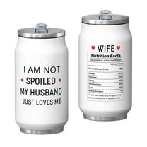 12 Oz Coffee Travel Mug for Wife with Lid, Double Wall Vacuum Reusable Stainless Steel Water Bottle Leak Proof Insulated Hot Cold Coffee Cup Gift for Birthday(1pcs)