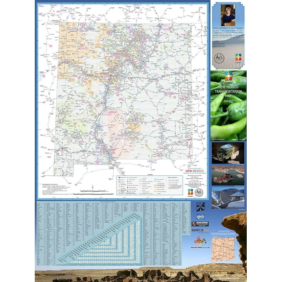 36x48 New Mexico State Official Executive Laminated Wall Map