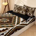 thumbnail image 2 of Erosebridal Southwestern Aztec Zipper Twin Comforter Sets with Fitted Sheet and 2 Pillowcases, Tribal Rhombus Zipper Bedding Set, Cocoa Cream, Black Reversible, 2 of 7