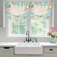 thumbnail image 4 of Beige Coastal Balloon Curtains for Bedroom/Front Door/Bathroom, Summer Nautical Beach Coral Starfish Tie Up Curtains 63 Inch Length Light Filtering Kitchen Curtains Shades for Windows 46"x63", 4 of 8