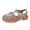 Gold, variant on Girls Jelly Shoes Closed Toe Soft Sole Adjustable Strap Summer Glitter Princess Beach Sandals