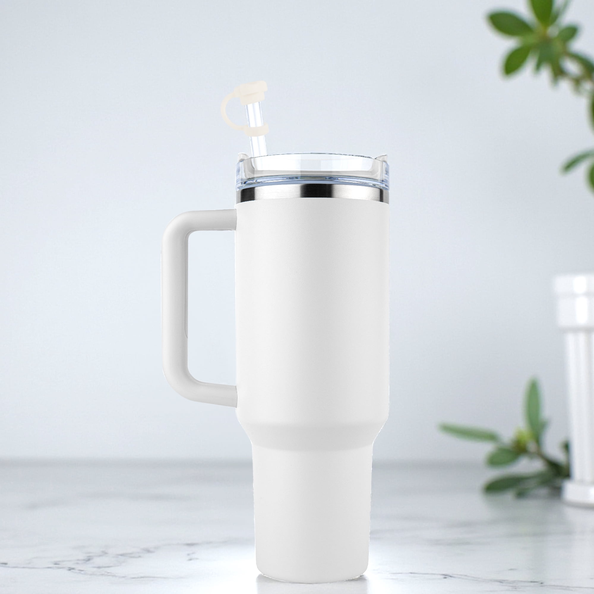 Unique Bargains Dust-Proof 30oz Straw Cover Set of 2 Beige