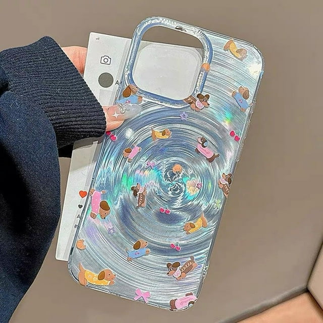 Cute Black Cat Phone Case For iPhone 11 Case iPhone 16 13 15 12 14 Pro Max Vortex Pattern Cartoon Animals Soft Shockproof Cover