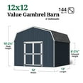 thumbnail image 4 of Little Cottage Co. 12x12 Value Gambrel Barn with 6 ft. Sidewalls, Outdoor Wood Storage Shed Do-It-Yourself Precut Kit, 4 of 13