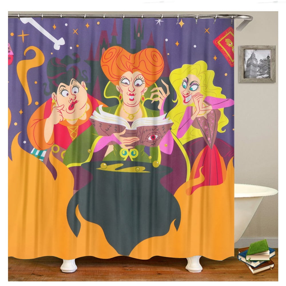Shower Curtain Liner Halloween Hocus Pocus I Smell Children Decoration