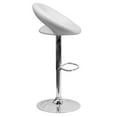 thumbnail image 4 of Bowery Hill 24" Contemporary Vinyl Adjustable Rounded Back Bar Stool in White, 4 of 10