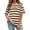 Brown, variant on Womens Summer Tops 2026 Striped Color Block Short Sleeve Fashion T-Shirts Crewneck Casual Loose Basic Tee Blouses With Pockets(Wine,L)