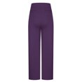 thumbnail image 6 of Htigea Clearance Womens Wide Leg Yoga Pants Casual Work Dress Pants Lounge Sweatpants High Waist Comfy Loose Trousers with Pockets Purple,M, 6 of 6