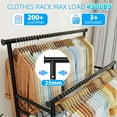 thumbnail image 4 of Heavy Duty Clothes Rack, Rolling Clothing Rack With Shelves Load 450 LBS, Double Rod Clothing Racks with Wheels for Hanging Clothes, Black, 4 of 4