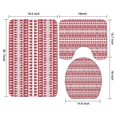 thumbnail image 3 of Red Christmas Pattern Bathroom Rugs Sets 3 Piece,Toilet Cover Set,Absorbent Non Slip Bathroom Mats Sets with U-Shaped Contour Rug Toilet Rug Set, 3 of 5