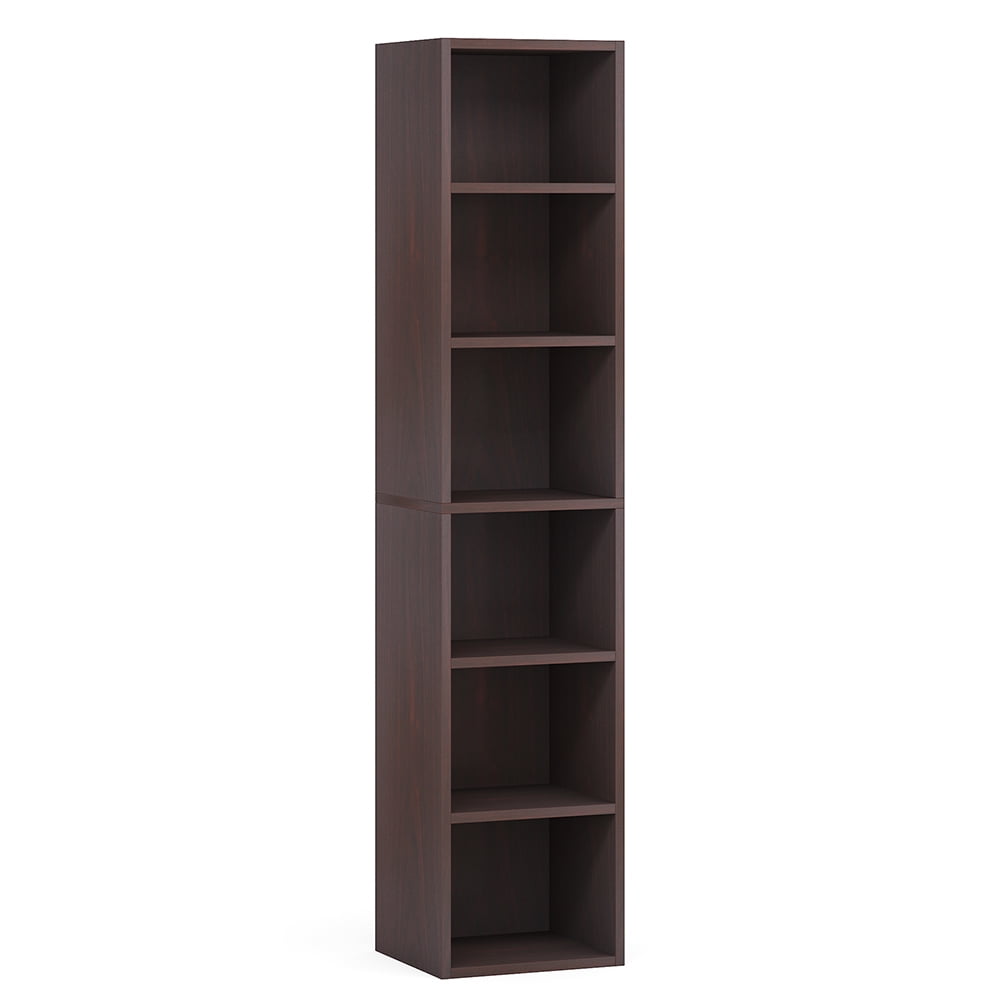 Canddidliike 70.9" Corner Bookcase, Modern 6-Tier Narrow Cube Display Shelves, Bookcase for Indoor as Home, Brown