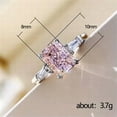 thumbnail image 3 of K-KED Elegant Women 925 Silver Rings Pink Cubic Zirconia Wedding Party Delicate Jewelry Sz 6-10-6-Pink, 3 of 6