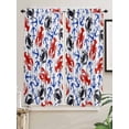 thumbnail image 5 of Coastal Crabs Bathroom Window Curtain, Blue Red Nautical Anchor Lobster Marine Life Light Filtering Coffee Kitchen Curtains, Bedroom Living Room Curtains 2 Panel 84"x63", 5 of 6