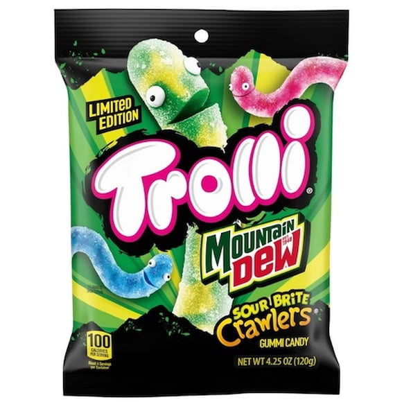 Trolli Édition Limitée Mountain Dew Bonbons Gélifiés Sure Brite Crawlers 120 g - Édition Américaine