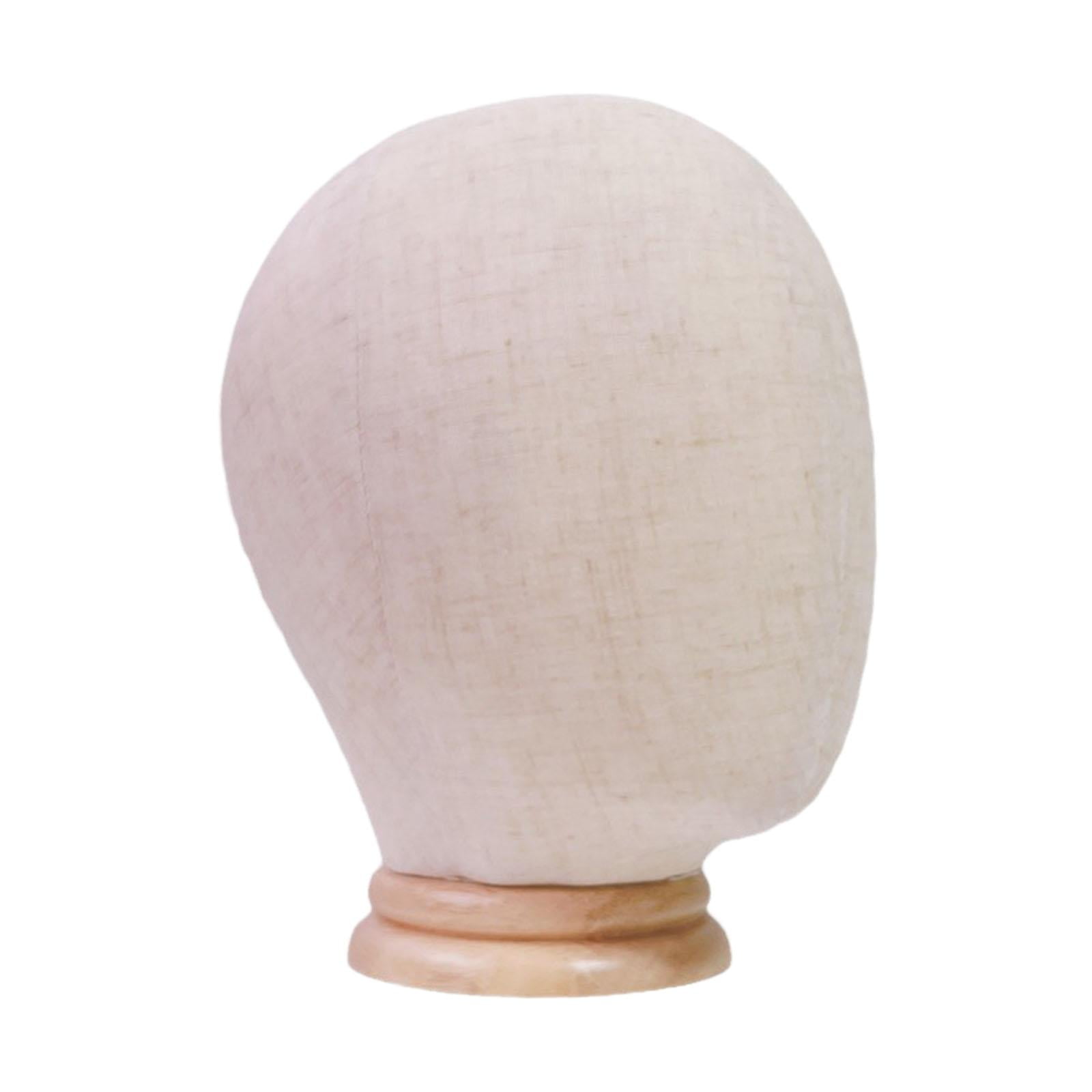 Gazechimp Display Head Freestanding Linen Manikin Head for Salon Caps Hats Scarves