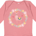 thumbnail image 4 of Inktastic Llama Rose Flower Wreath Girls Long Sleeve Baby Bodysuit, 4 of 5