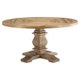 thumbnail image 2 of Modway Table à Manger Ronde Moderne en Pin de 59 Pouces en Brun, 2 of 7