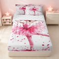 thumbnail image 2 of Erosebridal Chic Ballet Girl Zipper Queen Comforter Set with Fitted Sheet and 2 Pillowcases, Dance Princess Zipper Bedding Set, Reversible, 2 of 7