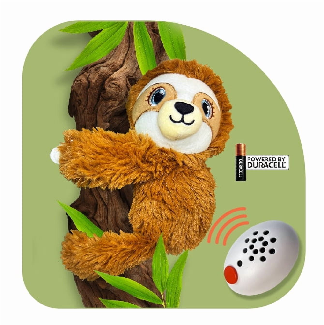 Baby Shusher Sloth Sound Machine Plush Toy with 2 Silicone Pacifiers, Portable Baby Soother with Sound, Batteries Included