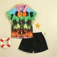thumbnail image 3 of Odeerbi Infant Boys Girls 2 Piece Hawaiian Outfits Beach Tropical Print Shirts and Short Sets Summer Cotton Clothes Tree Print Tie Short Sleeve Shirt Hawaii Shorts Set Green, 3 of 3