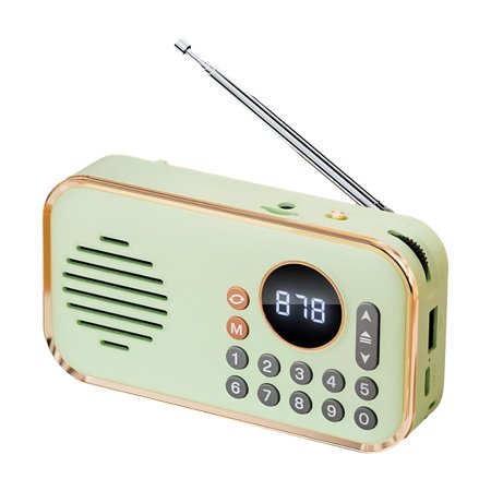 GJX 2026 New Mini Digital Am Fm Radio Media Speaker Mp3 Music Player Support Tf Card/Usb Disk with Led Screen Display and Emergency Flashlight Function