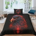thumbnail image 1 of Housse de Couette Imprimée Eagle avec Taie d'Oreiller et Ensemble de Literie en Microfibre Zippée (Simple) 135*200 cm, 1 of 5