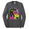 thumbnail image 2 of Wild Bobby, Colorful Rainbow Unicorn Animal Lover Mens Long Sleeve Shirt, Heather Black, X-Large, 2 of 3