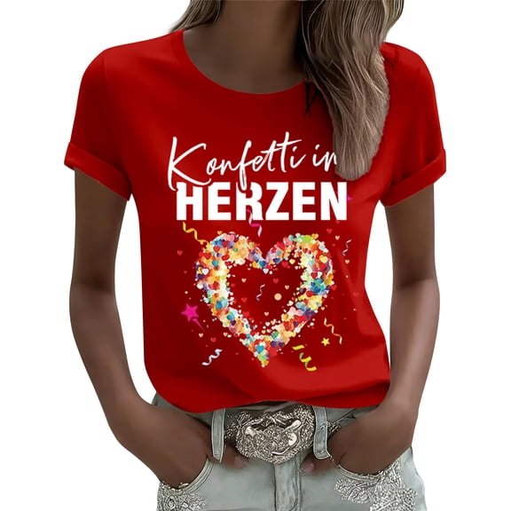 Blczomt 2026 Plus Size Tops for Women Red Trendy T Shirts Lightweight Summer Ladies Tops,XXXXL