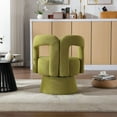 thumbnail image 3 of Tansole Modern Boucle Fabric Swivel Arm Chairs, Olive Green (Set of 2), 3 of 7