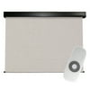 Keystone Fabrics Motorized PVC Outdoor Patio Sun Shade 4ft Wide (White/Tan)
