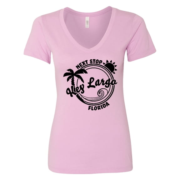 Inktastic Next Stop Key Largo, Florida Women's V-Neck T-Shirt