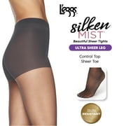 Leggs Womens Silken Mist Ultra Sheer Tights Control Top Run Resistant Sheer Toe, 2 Pair