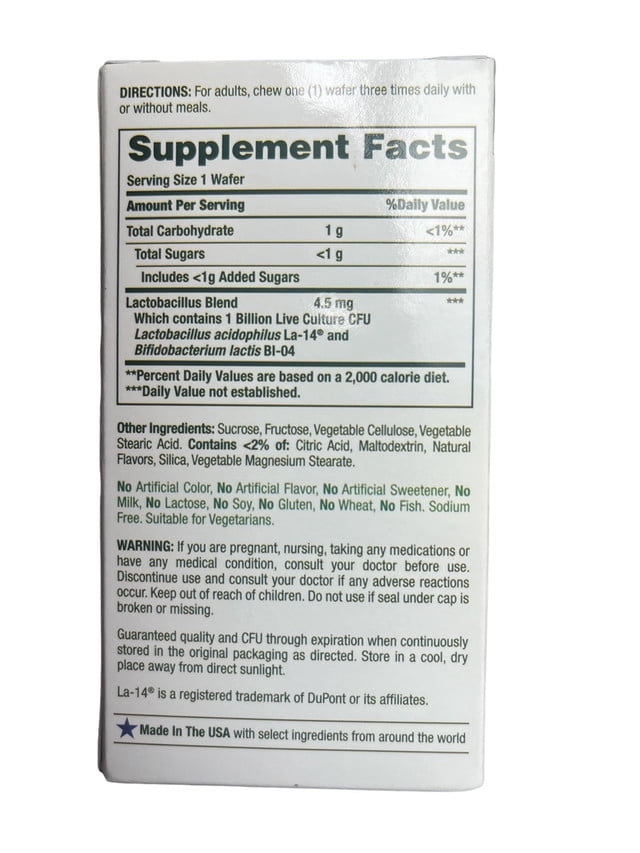 Nature’s Bounty Chewable Probiotic Acidophilus with 1 Billion Live Cultures, 60 Wafers