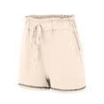 thumbnail image 5 of Casual Shorts for Women Elastic Waisted Summer Beach Shorts Lightweight Loose Yoga Athletic Shorts Beige, 5 of 6