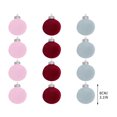 thumbnail image 4 of 12 bolas navideñas de terciopelo flocadas, adornos navideños de plástico, adornos colgantes decorativos para árbol de Navidad, 3,14 pulgadas, 4 of 5