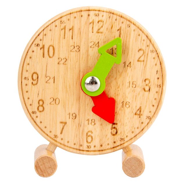 Reloj De Madera, Juguete De Tiempo De Enseñanza, Reloj De Aprendizaje De Madera, Juguete Cognitivo Para Niños, Juguete Educativo De Aprendizaje Temprano Para Bebés Y Niños Inevent FN007022-02